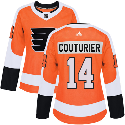 Adidas Philadelphia Flyers #14 Sean Couturier Orange Home Authentic Women Stitched NHL Jersey->women nhl jersey->Women Jersey